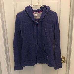 Purple North Face Sweatshirt. Full Zip.